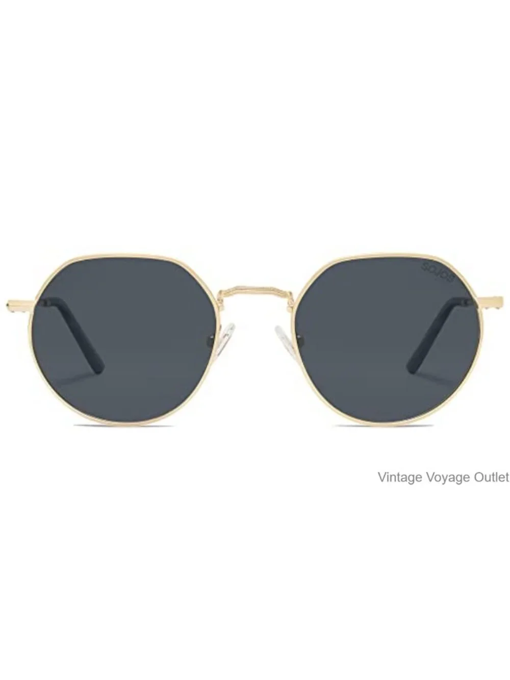 Retro Panto Rounded Polarized Sunglasses Metal Wire Frames Adjustable Nose Pads